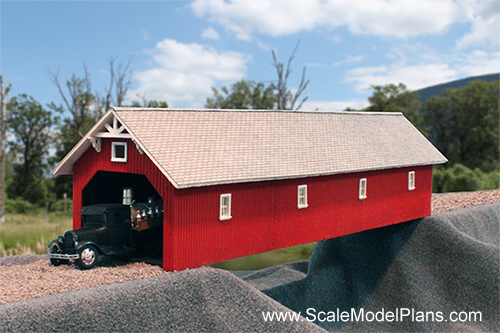 New england covered bridge for model railroad