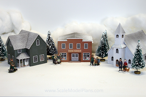 Christmas Village cardstock craft