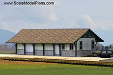 Cardstock kit model train depot HO scale N scale